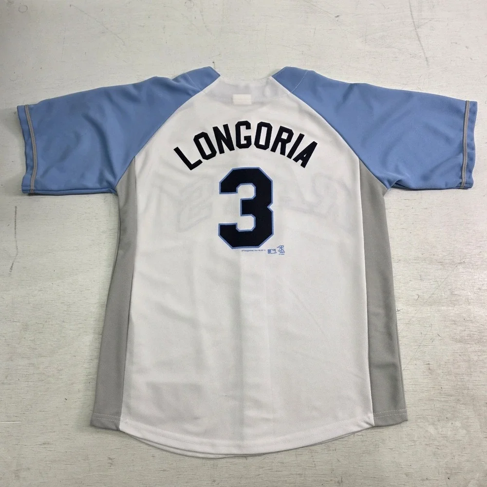 Evan Longoria #3 Tampa Bay Rays‎ MLB Baseball Jersey GM Youth Boys Sz L 14-16